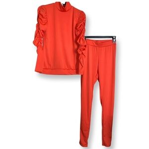 Orange Long Sleeve Pants Set
